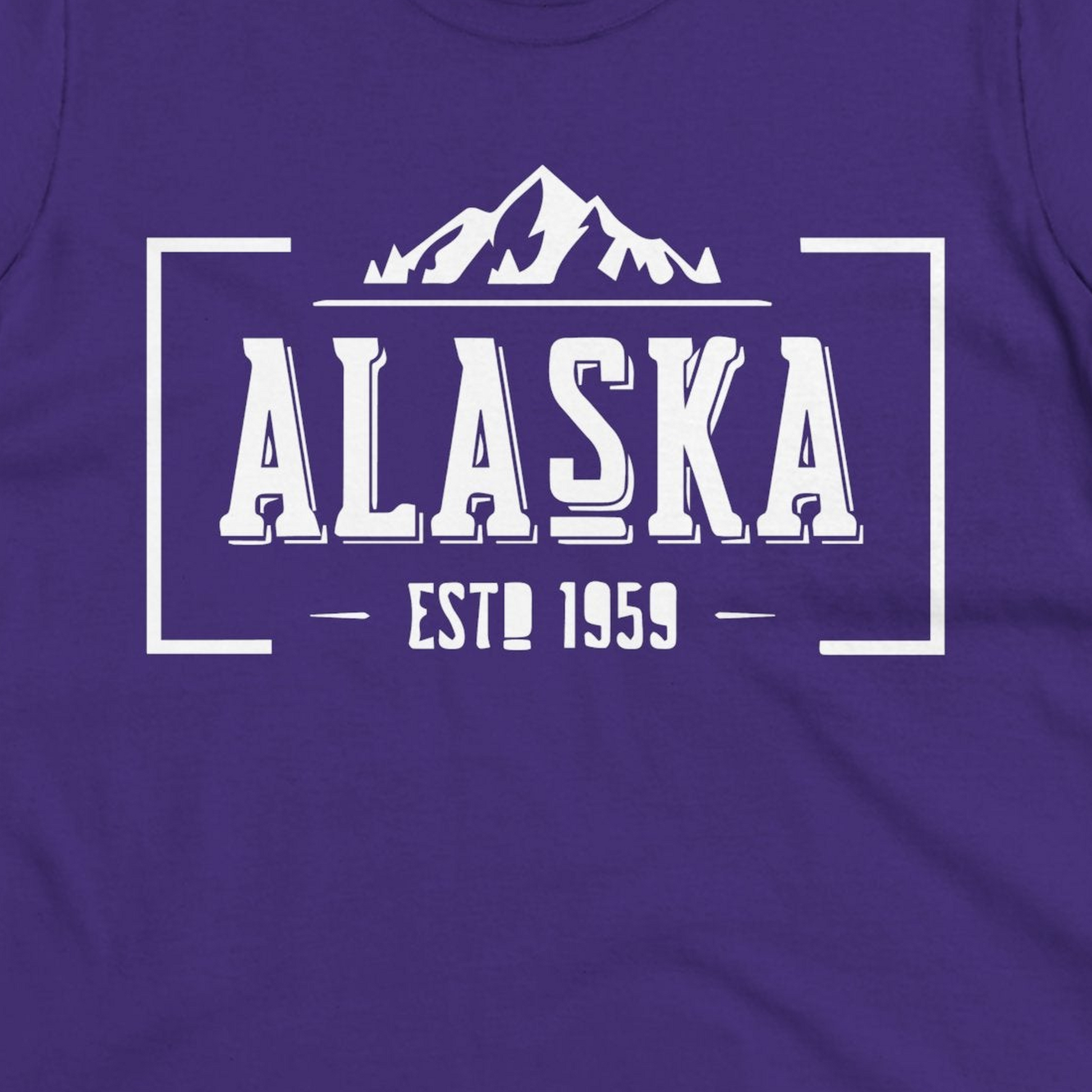 Alaska Mountain Vintage Shirt Ladies T-Shirt – Purple – Alaska Cruise Shirts Close Up