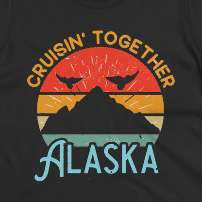 Retro Alaska Cruise Shirt Ladies T-Shirt – Black – Alaska Cruise Shirts Close Up
