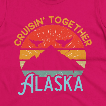 Retro Alaska Cruise Shirt Ladies T-Shirt – Heliconia – Alaska Cruise Shirts Close Up