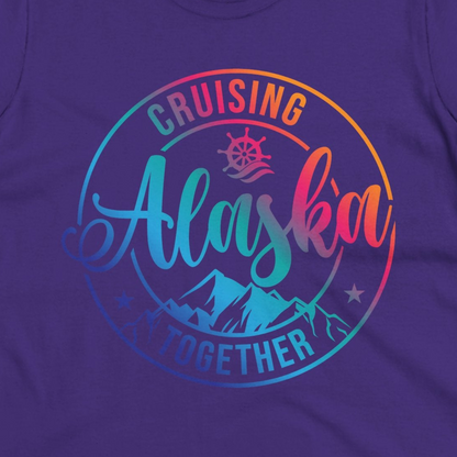 Cruising Alaska Together Shirt Ladies T-Shirt – Purple – Alaska Cruise Shirts Close Up