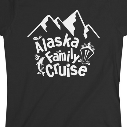 Alaska Family Cruise Adventure Shirt Ladies T-Shirt – Black – Alaska Cruise Shirts Close Up
