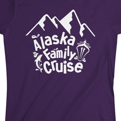 Alaska Family Cruise Adventure Shirt Ladies T-Shirt – Purple – Alaska Cruise Shirts Close Up