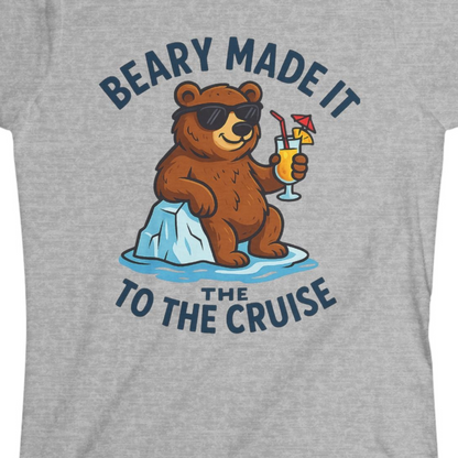 Funny Cruise Bear Shirt Ladies T-Shirt – Sport Grey – Alaska Cruise Shirts Close Up