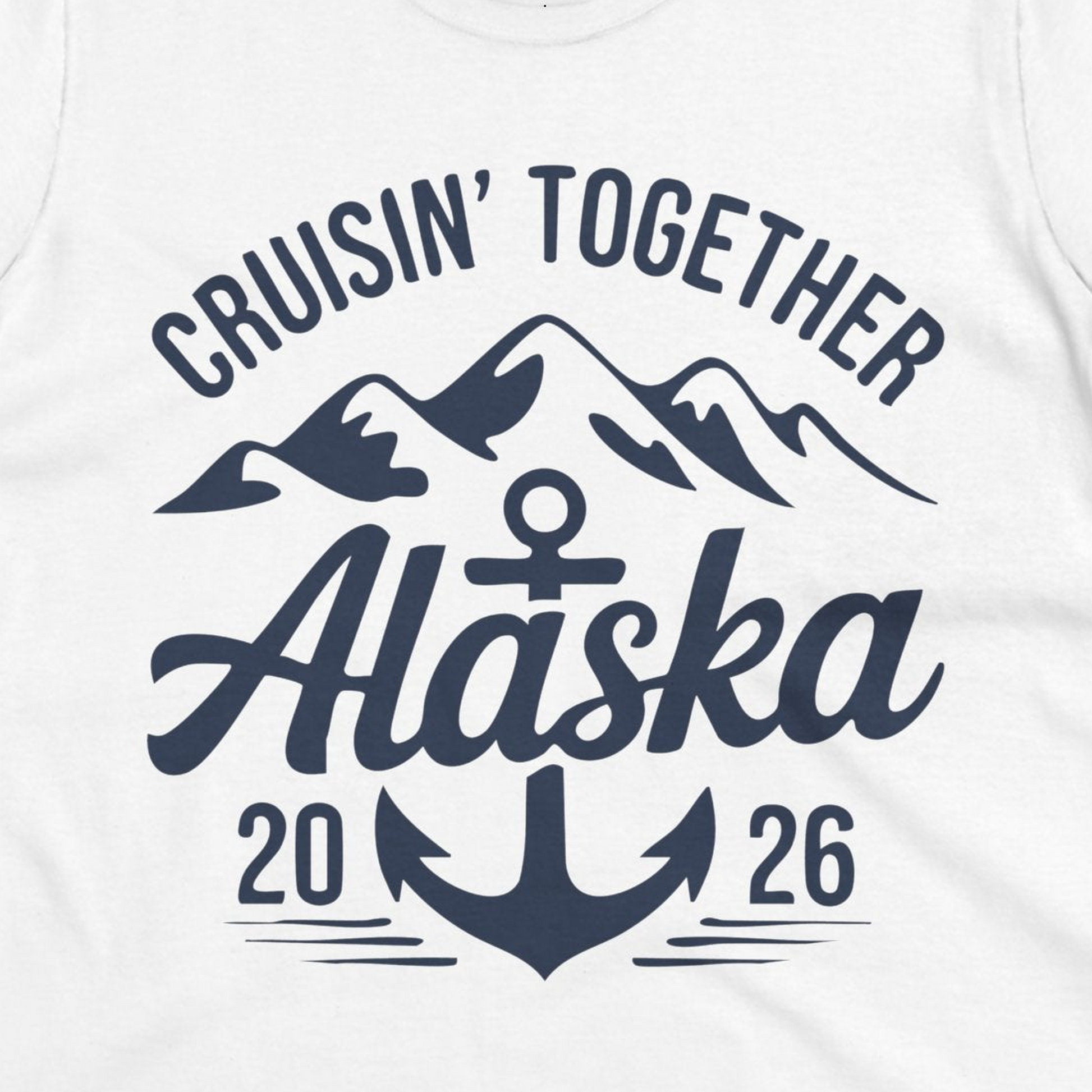 Alaska Cruise Shirt Ladies T-Shirt – White – Alaska Cruise Shirts Close Up