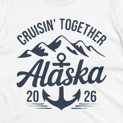 Alaska Cruise Shirt Ladies T-Shirt – White – Alaska Cruise Shirts Close Up