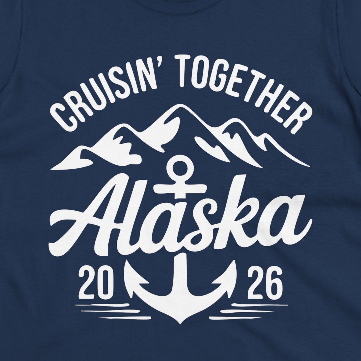 Alaska Cruise Shirt Ladies T-Shirt – Navy – Alaska Cruise Shirts Close Up