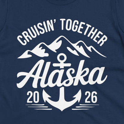 Alaska Cruise Shirt Ladies T-Shirt – Navy – Alaska Cruise Shirts Close Up
