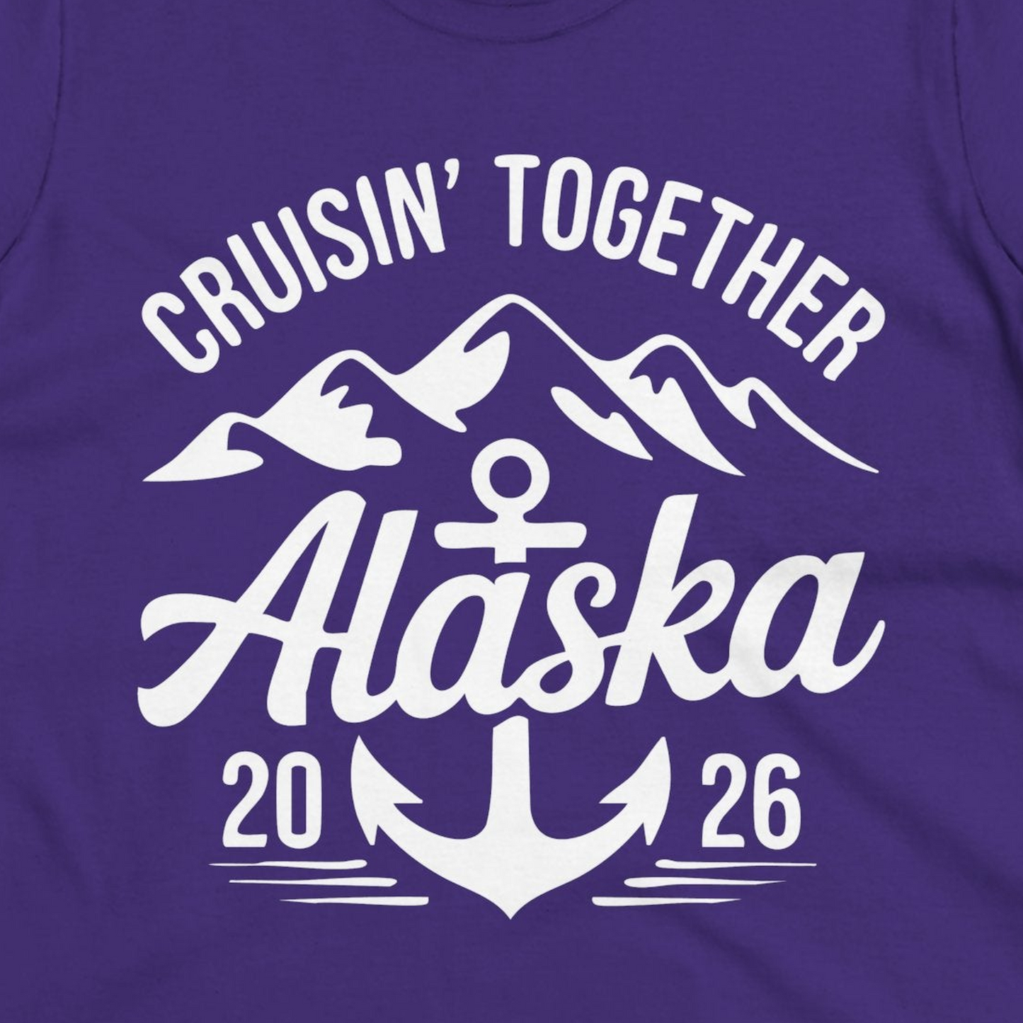 Alaska Cruise Shirt Ladies T-Shirt – Purple – Alaska Cruise Shirts Close Up