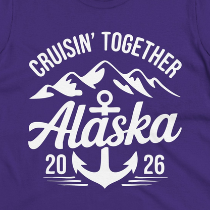 Alaska Cruise Shirt Ladies T-Shirt – Purple – Alaska Cruise Shirts Close Up