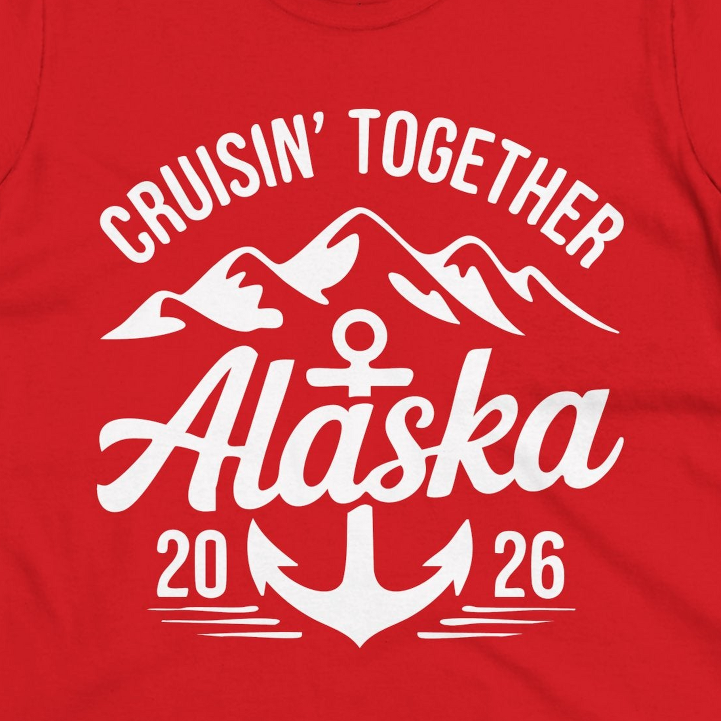 Alaska Cruise Shirt Ladies T-Shirt – Red – Alaska Cruise Shirts Close Up
