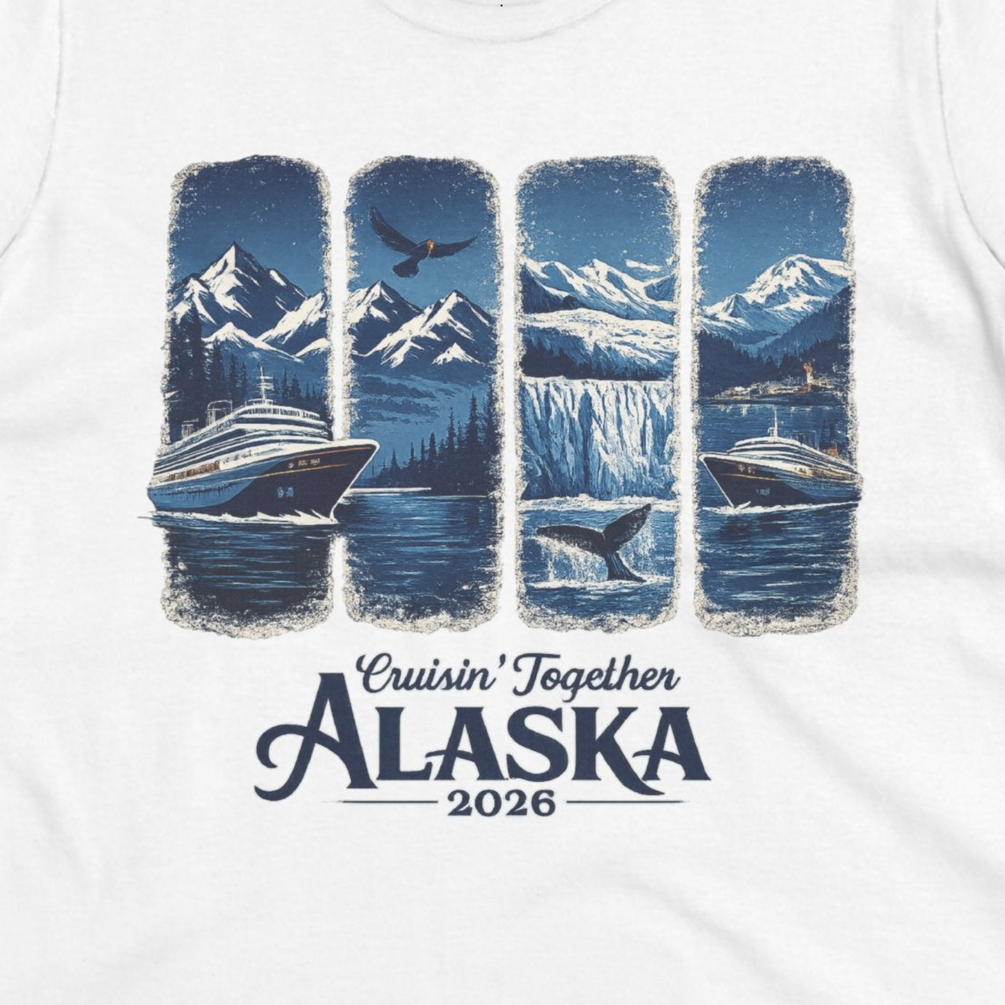 Alaska Cruise Adventure Shirt Ladies T-Shirt – White – Alaska Cruise Shirts Close Up