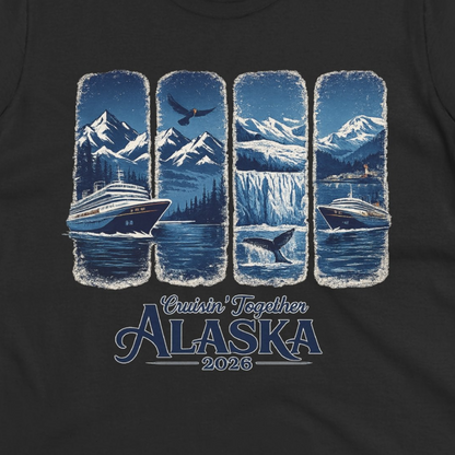 Alaska Cruise Adventure Shirt Ladies T-Shirt – Black – Alaska Cruise Shirts Close Up