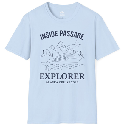 Inside Passage Explorer Alaska Cruise Adventure 2026 Shirt – Light Blue – Alaska Cruise Shirts