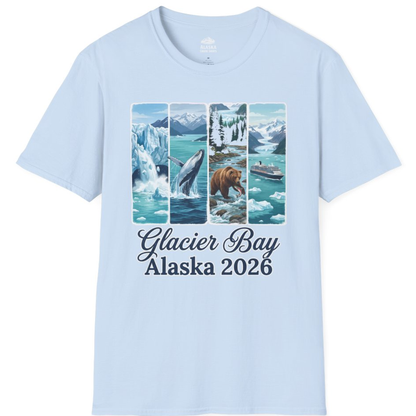 Glacier Bay Alaska 2026 Cruise Nature Wildlife Adventure Shirt – Light Blue – Alaska Cruise Shirts