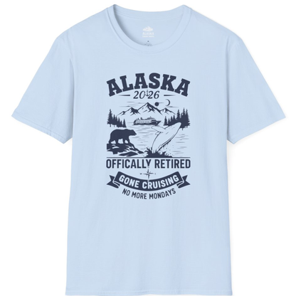 Alaska 2026 Officially Retired Gone Cruising T-Shirt for Travelers – Light Blue – Alaska Cruise Shirts