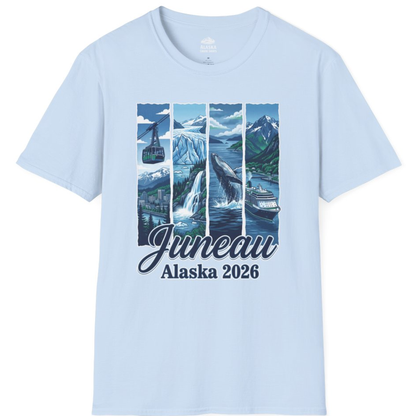 Juneau Alaska 2026 Cruise and Nature Souvenir Shirt – Light Blue – Alaska Cruise Shirts