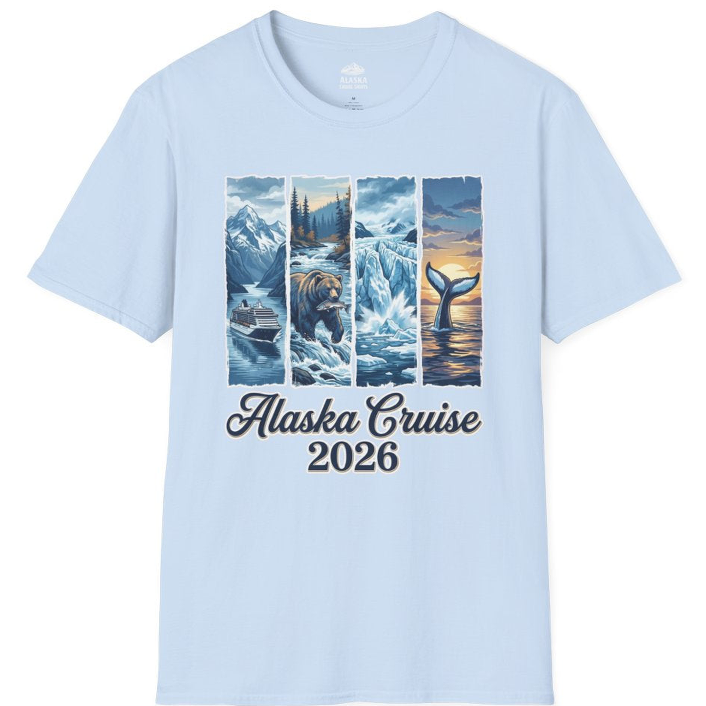 Alaska Cruise 2026 Scenic Wildlife Adventure Souvenir Shirt – Light Blue – Alaska Cruise Shirts
