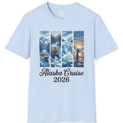 Alaska Cruise 2026 Scenic Wildlife Adventure Souvenir Shirt – Light Blue – Alaska Cruise Shirts