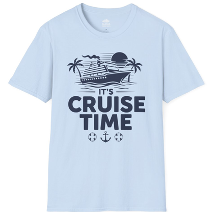 It’s Cruise Time Bold Nautical Vacation Shirt for Cruise Enthusiasts – Light Blue – Alaska Cruise Shirts