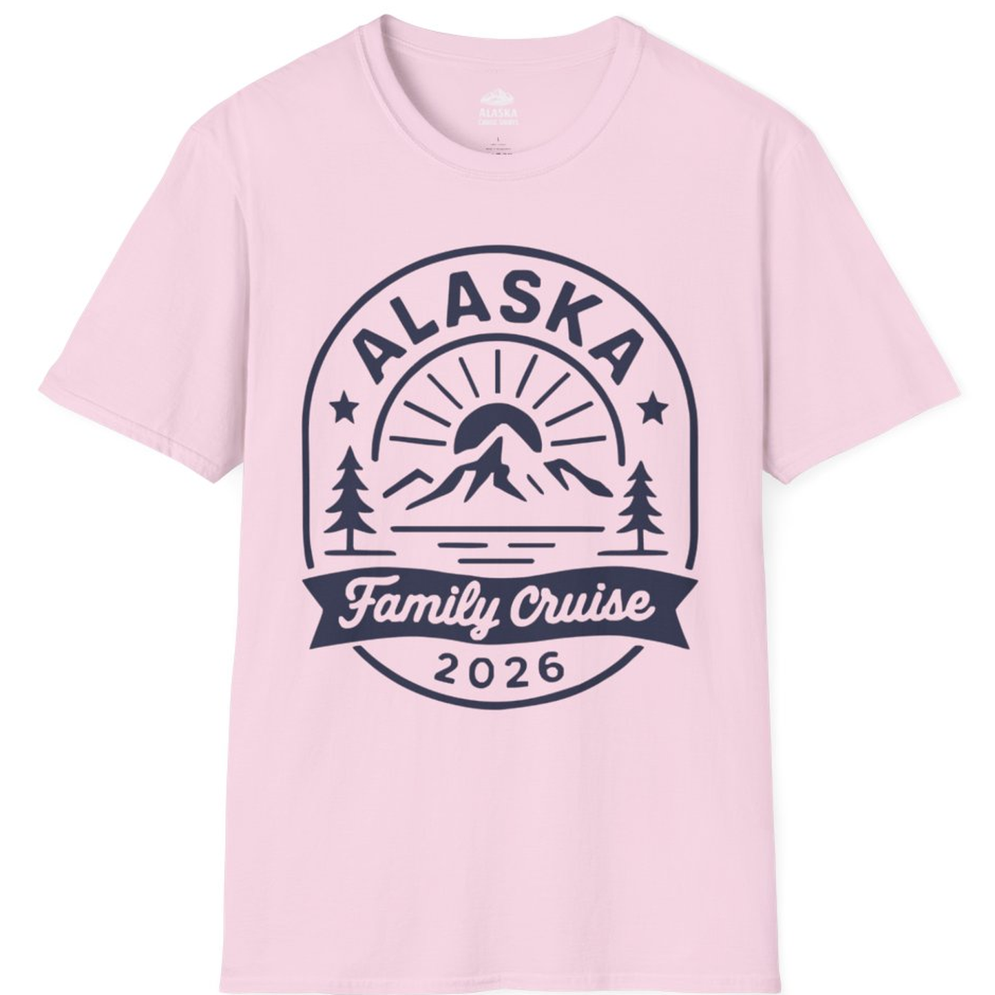 Alaska Family Cruise 2026 Mountain Nature Adventure Shirt – Light Pink – Alaska Cruise Shirts