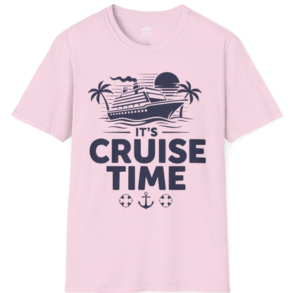 It’s Cruise Time Bold Nautical Vacation Shirt for Cruise Enthusiasts – Light Pink – Alaska Cruise Shirts