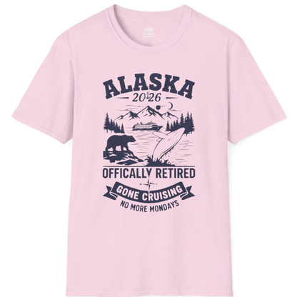 Alaska 2026 Officially Retired Gone Cruising T-Shirt for Travelers – Light Pink – Alaska Cruise Shirts