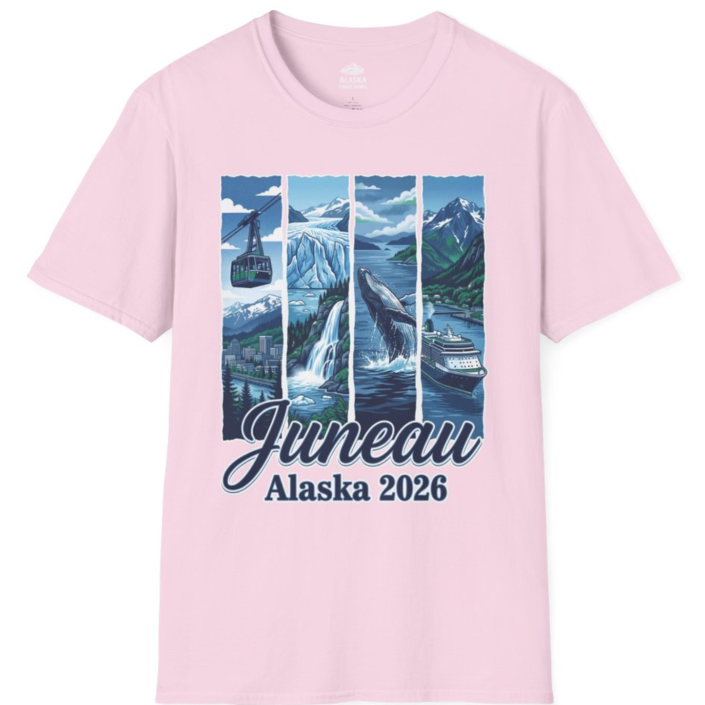 Juneau Alaska 2026 Cruise and Nature Souvenir Shirt – Light Pink – Alaska Cruise Shirts