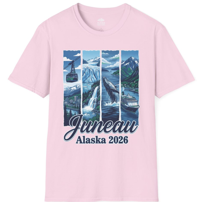 Juneau Alaska 2026 Cruise and Nature Souvenir Shirt – Light Pink – Alaska Cruise Shirts