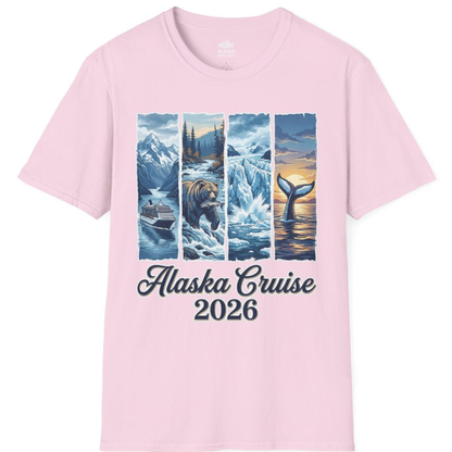 Alaska Cruise 2026 Scenic Wildlife Adventure Souvenir Shirt – Light Pink – Alaska Cruise Shirts