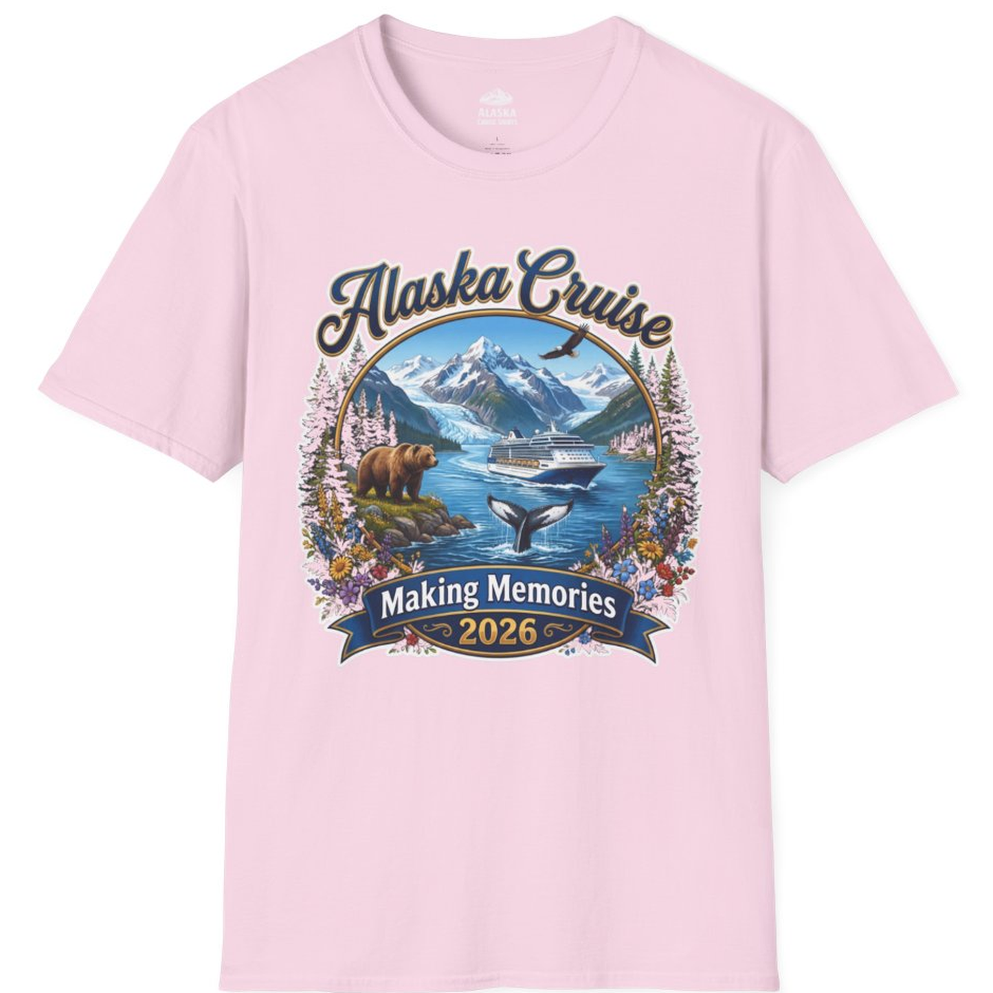 Alaska Cruise 2026 Making Memories Nature Travel Shirt – Light Pink – Alaska Cruise Shirts