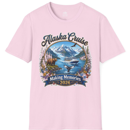 Alaska Cruise 2026 Making Memories Nature Travel Shirt – Light Pink – Alaska Cruise Shirts