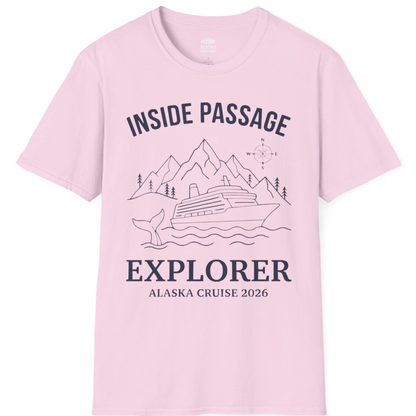 Inside Passage Explorer Alaska Cruise Adventure 2026 Shirt – Light Pink – Alaska Cruise Shirts