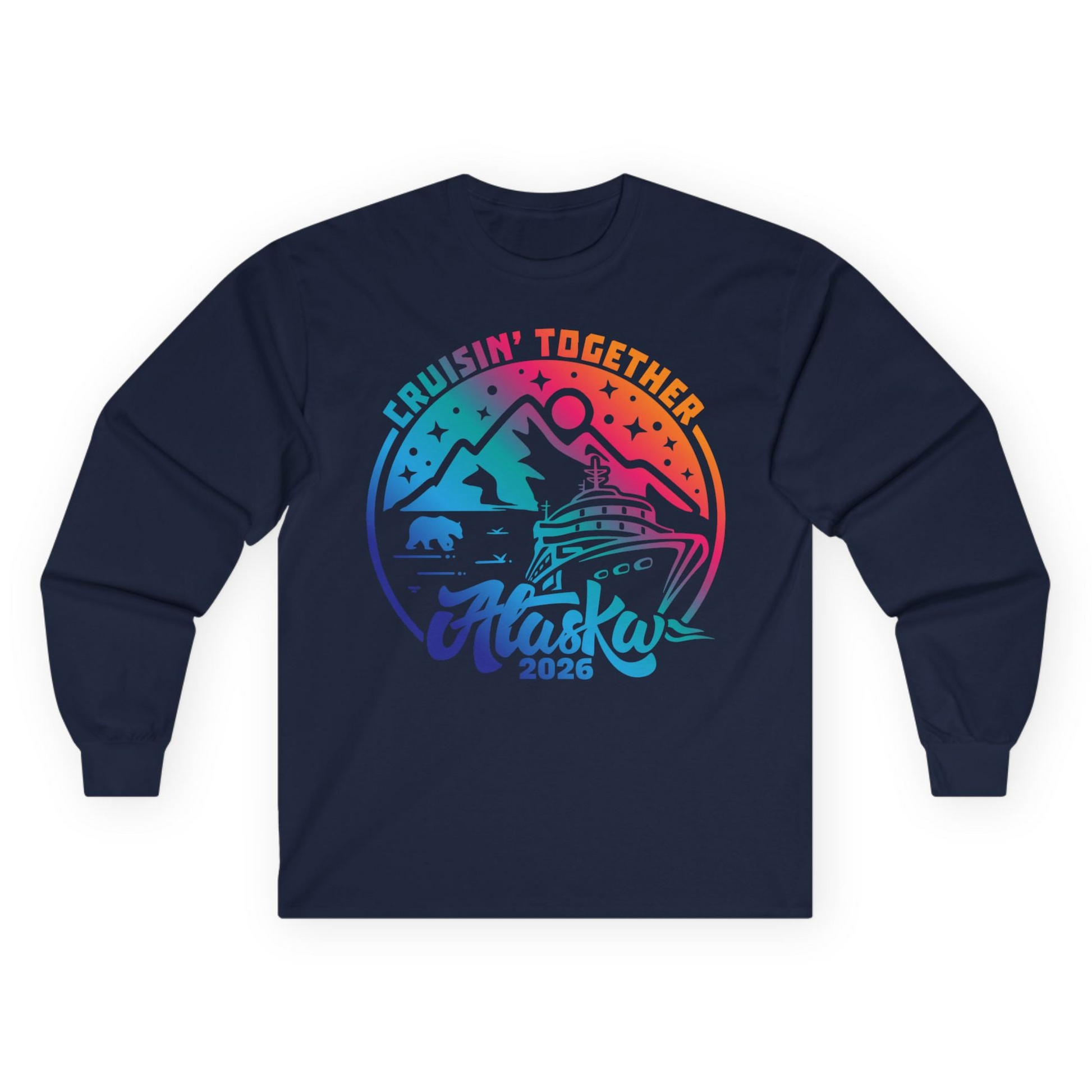 Alaska Cruise Adventure Mountains Wildlife Retro Family Group Shirt 2026 — Long Sleeve Long Sleeve Shirt – Alaska Cruise Shirts