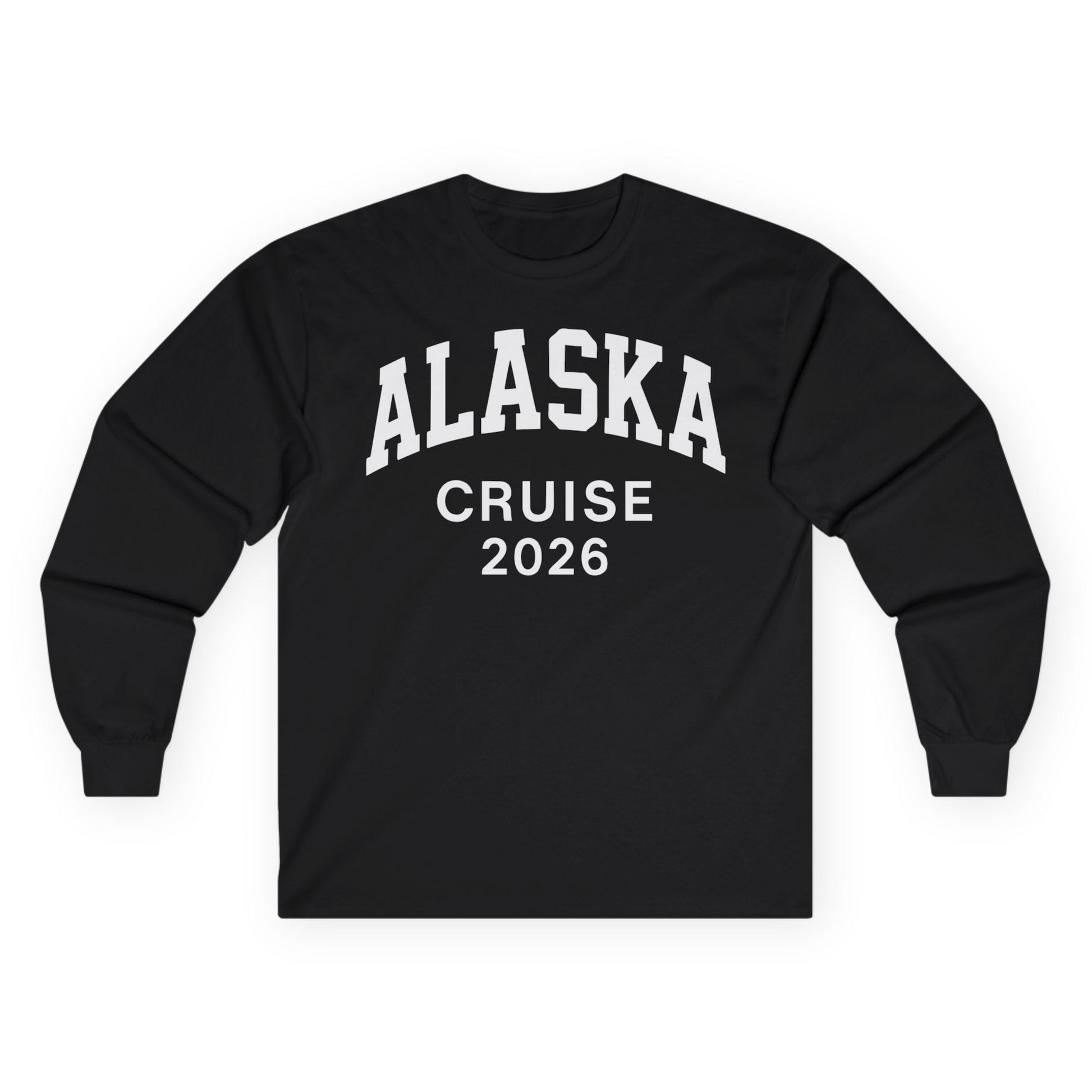 Alaska Cruise 2026 Bold Collegiate Vacation Travel Shirt — Long Sleeve Long Sleeve Shirt – Alaska Cruise Shirts