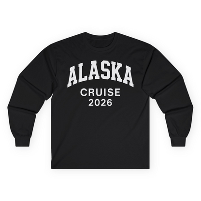 Alaska Cruise 2026 Bold Collegiate Vacation Travel Shirt — Long Sleeve Long Sleeve Shirt – Alaska Cruise Shirts