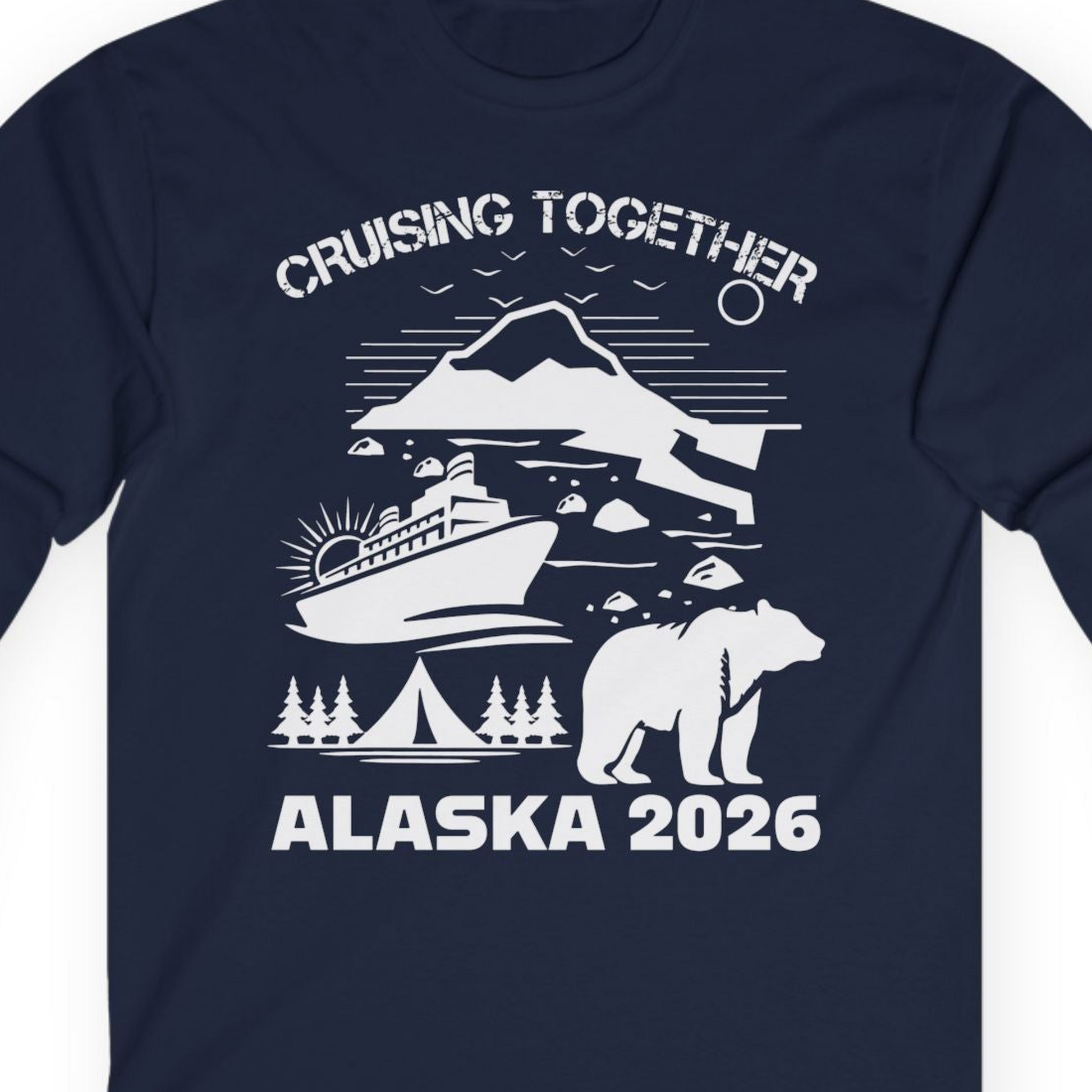 Alaska Cruise 2026 Family Adventure Bear Mountain Nature Shirt — Long Sleeve Long Sleeve Shirt – Alaska Cruise Shirts Close Up