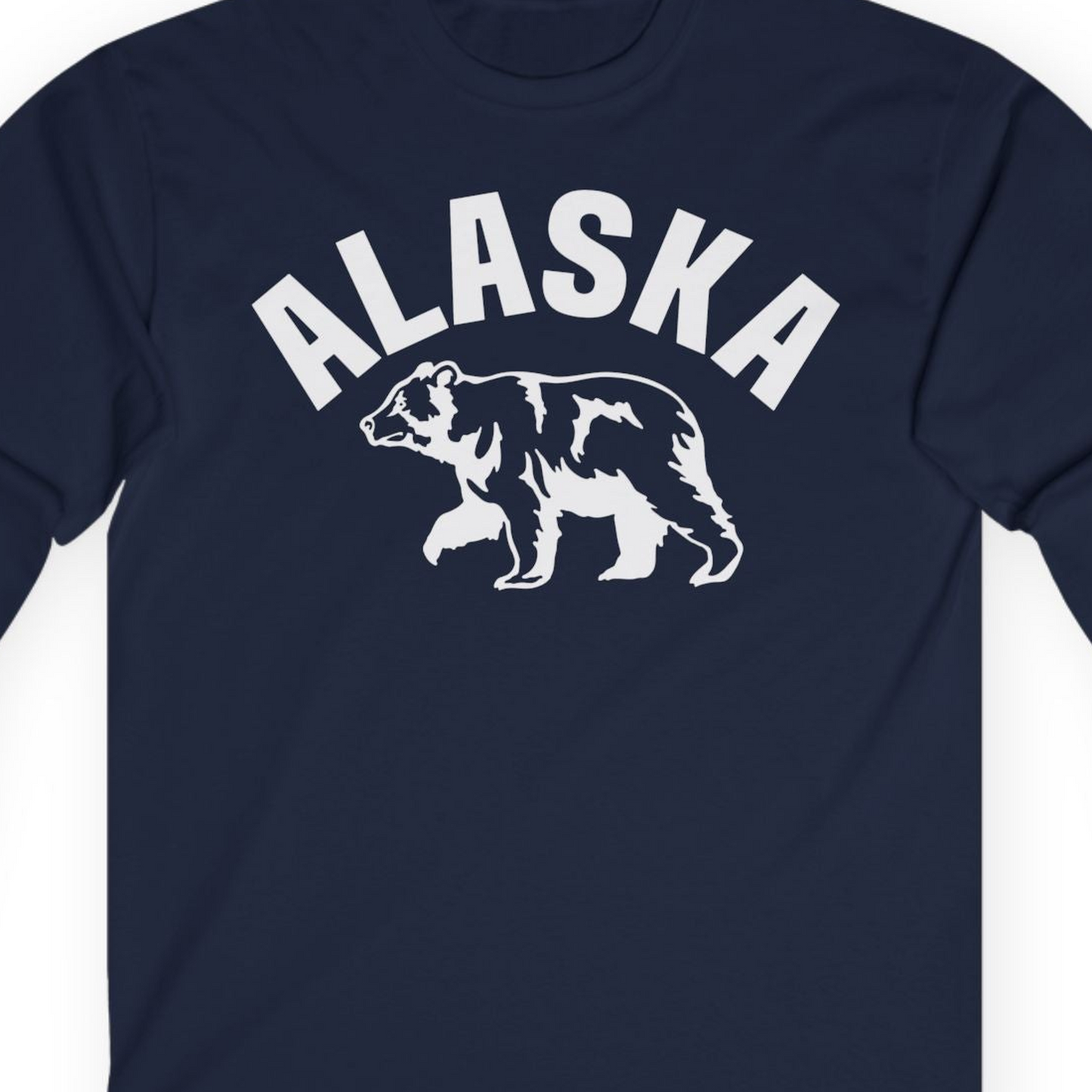 Alaska Bear Silhouette Wildlife Shirt Long Sleeve Shirt – Alaska Cruise Shirts Close Up