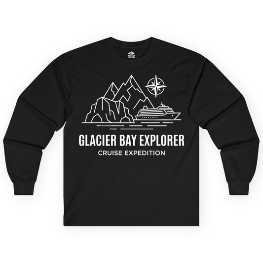 Glacier Bay Alaska Cruise Shirt Long Sleeve Shirt – Alaska Cruise Shirts Close Up