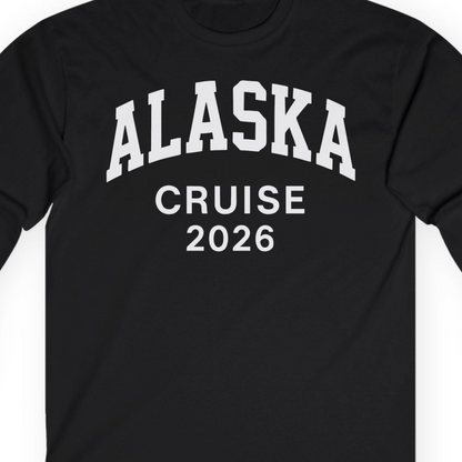 Alaska Cruise 2026 Bold Collegiate Vacation Travel Shirt — Long Sleeve Long Sleeve Shirt – Alaska Cruise Shirts Close Up