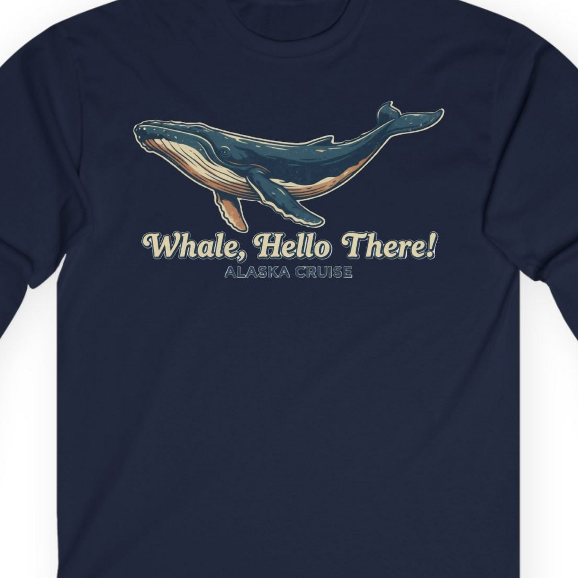 Whale Hello There Alaska Cruise long sleeve shirt Long Sleeve Shirt – Alaska Cruise Shirts Close Up