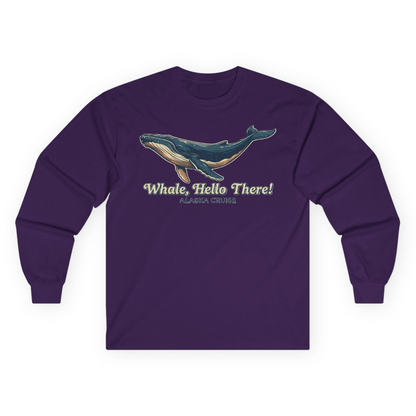 Whale Hello There Alaska Cruise long sleeve shirt Long Sleeve Shirt – Purple – Alaska Cruise Shirts