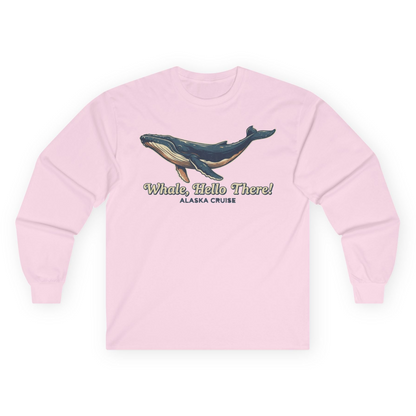 Whale Hello There Alaska Cruise long sleeve shirt Long Sleeve Shirt – Light Pink – Alaska Cruise Shirts