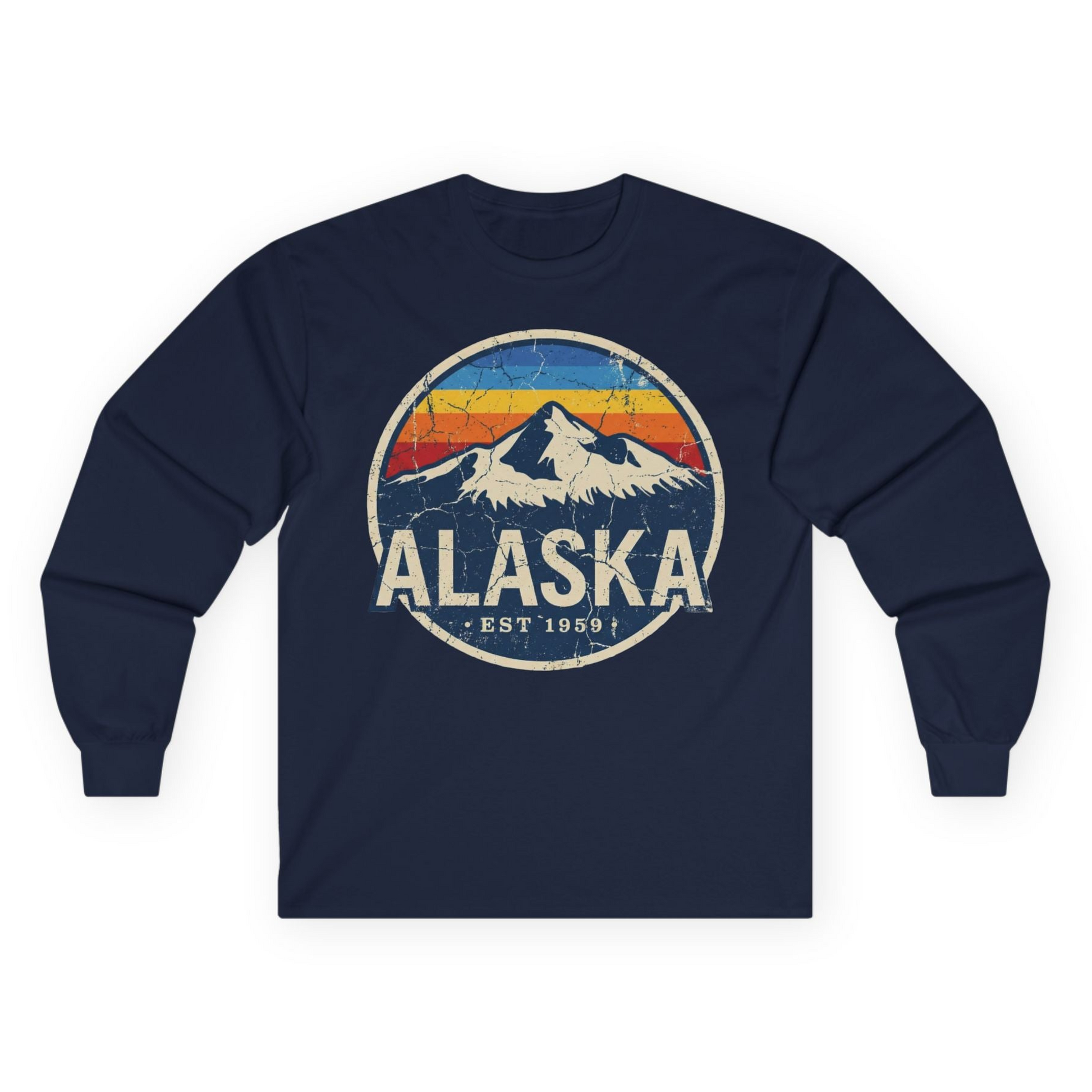 Alaska Vintage long sleeve shirt Long Sleeve Shirt – Navy – Alaska Cruise Shirts