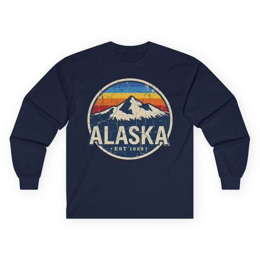 Alaska Vintage long sleeve shirt Long Sleeve Shirt – Navy – Alaska Cruise Shirts