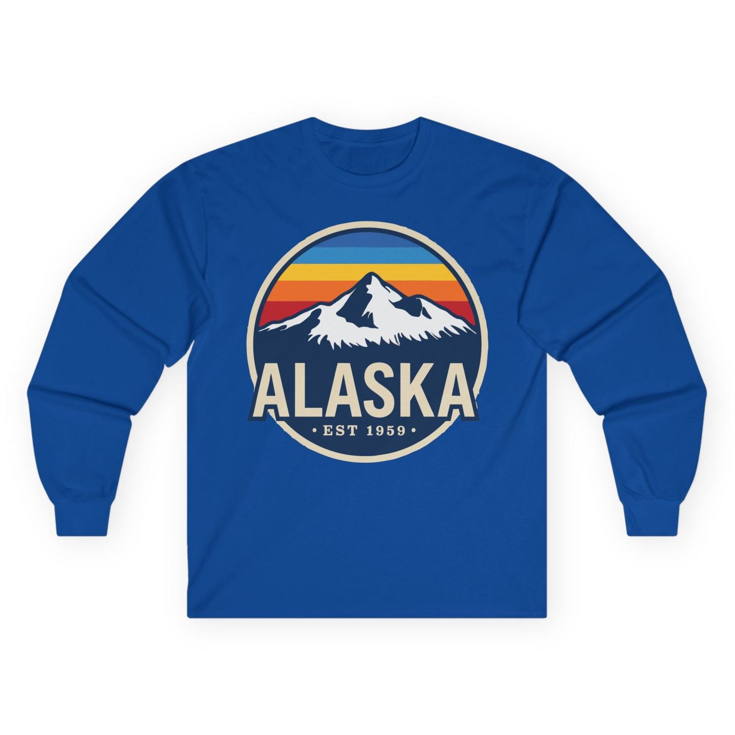 Alaska Vintage long sleeve shirt Long Sleeve Shirt – Royal – Alaska Cruise Shirts