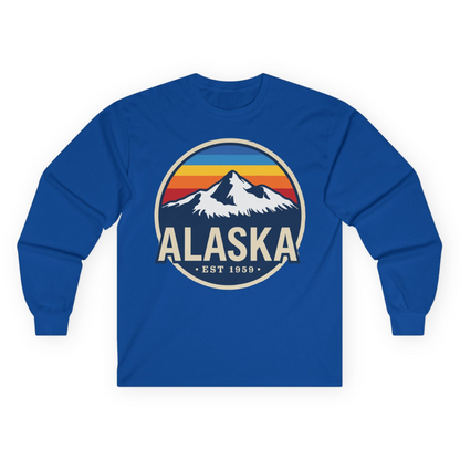 Alaska Vintage long sleeve shirt Long Sleeve Shirt – Royal – Alaska Cruise Shirts