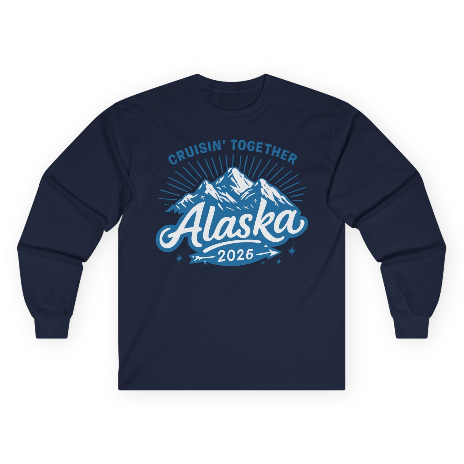 Alaska Cruise Mountains Adventure Shirt Long Sleeve Shirt – Navy – Alaska Cruise Shirts