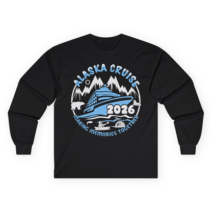 Alaska Cruise 2026 Family Adventure Shirt with Wildlife and Nature — Long Sleeve Long Sleeve Shirt – Black – Alaska Cruise Shirts