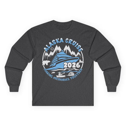 Alaska Cruise 2026 Family Adventure Shirt with Wildlife and Nature — Long Sleeve Long Sleeve Shirt – Dark Heather – Alaska Cruise Shirts