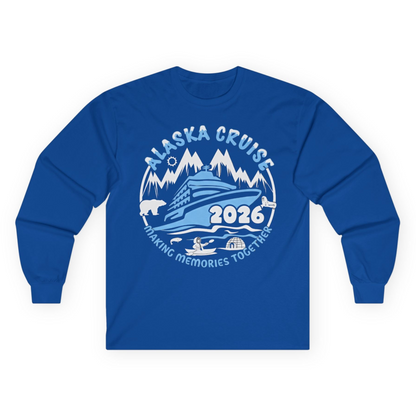 Alaska Cruise 2026 Family Adventure Shirt with Wildlife and Nature — Long Sleeve Long Sleeve Shirt – Royal – Alaska Cruise Shirts